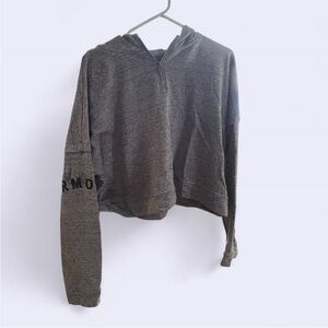 Under Armour Heather Gray Cropped Hoodie